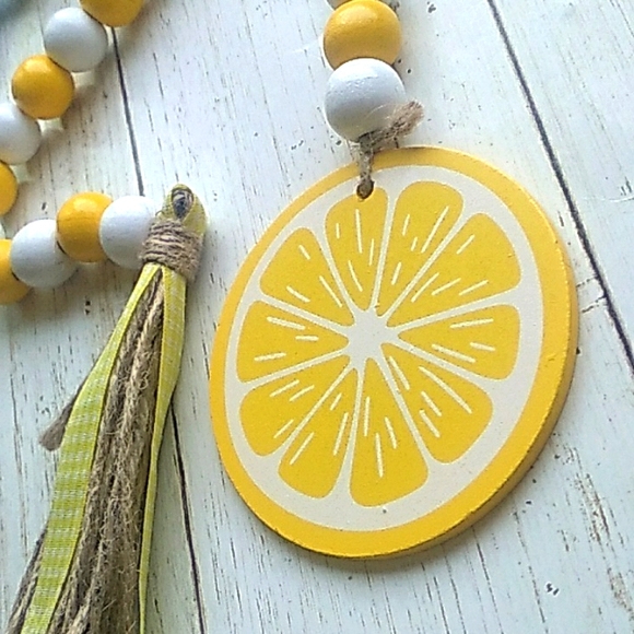 Farmhouse Lemon beaded  Decor,Lemon Kitchen Decor - Picture 2 of 2
